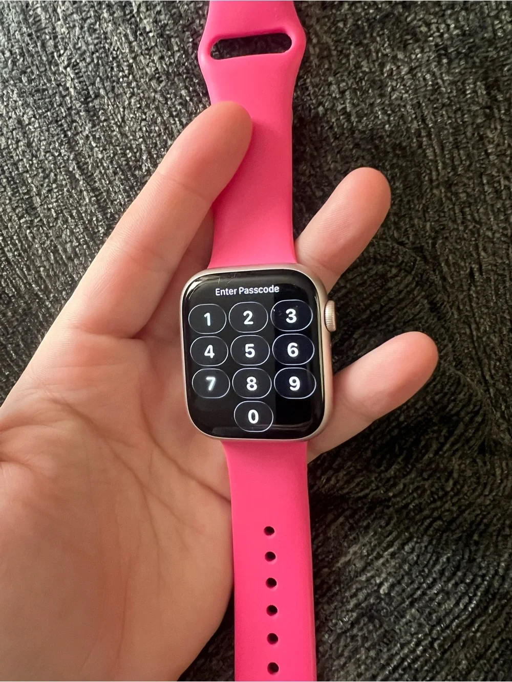 Apple Watch with Pink Sport Band